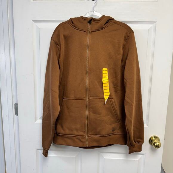 Coleman Hoodie Jacket Men's Size Medium Brown Plaid Fleece Lined - Picture 1 of 9